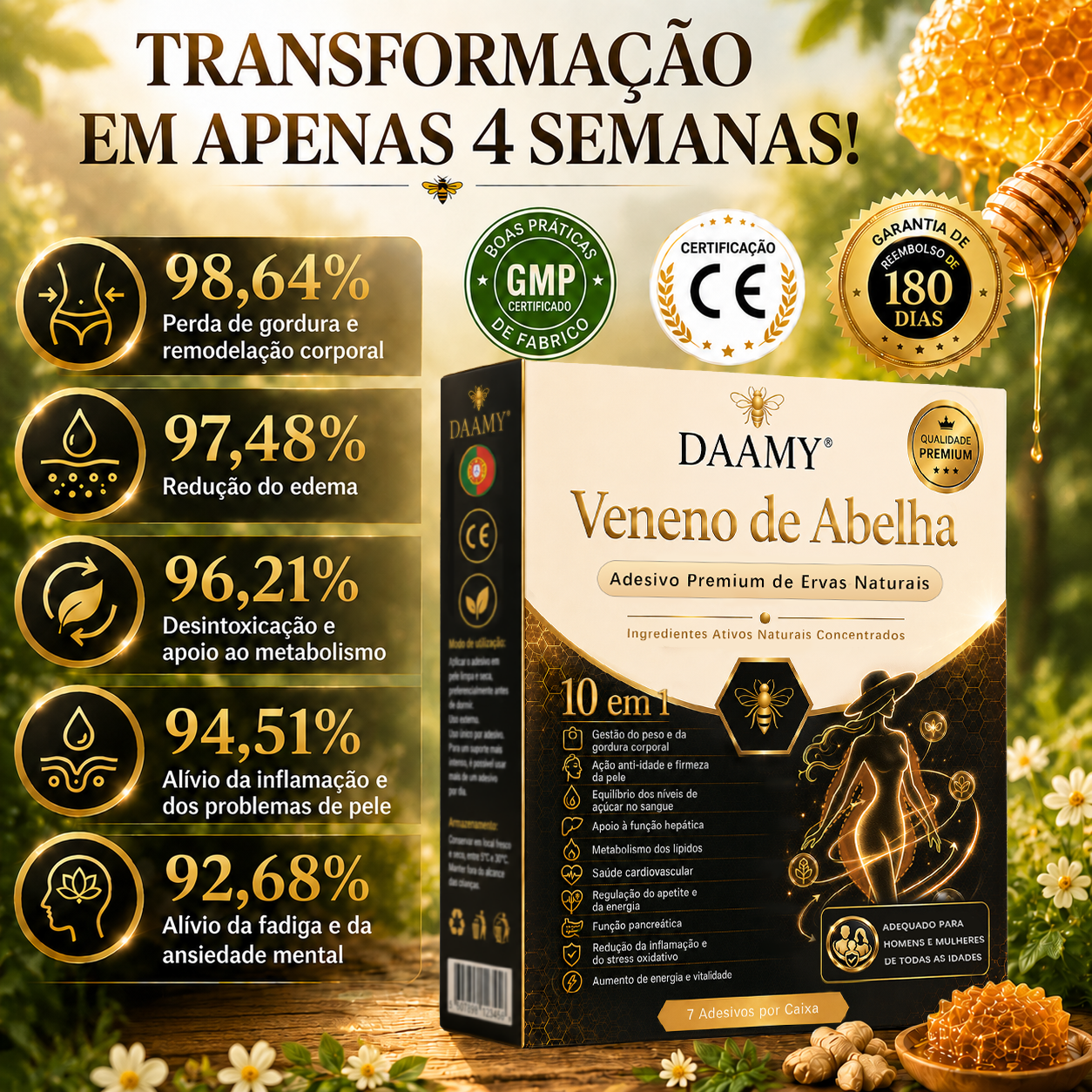 ❤️𝐎𝐟𝐞𝐫𝐭𝐚 𝐋𝐢𝐦𝐢𝐭𝐚𝐝𝐚 𝟖𝟎% 𝐃𝐄 𝐃𝐄𝐒𝐂𝐎𝐍𝐓𝐎 - [𝘋𝘦𝘴𝘦𝘯𝘷𝘰𝘭𝘷𝘪𝘥𝘰 𝘦𝘮 𝘓𝘪𝘴𝘣𝘰𝘢, 𝘗𝘰𝘳𝘵𝘶𝘨𝘢𝘭] 👨‍⚕🌿𝑫𝑨𝑨𝑴𝒀® Adesivo Premium 10 em 1 à Base de Ervas Naturais com Veneno de Abelha (𝚂𝚞𝚒𝚝á𝚟𝚎𝚕 𝚙𝚊𝚛𝚊 𝚞𝚜𝚘 𝚙𝚘𝚛 𝚙𝚎𝚜𝚜𝚘𝚊𝚜 𝚍𝚎 𝚝𝚘𝚍𝚊𝚜 𝚊𝚜 𝚒𝚍𝚊𝚍𝚎𝚜)🔥